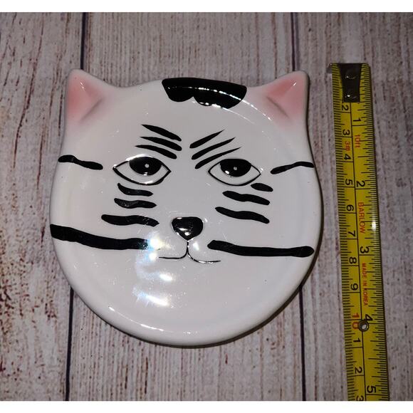 3-set Ceramic Cat Face Coasters Trinket Food Dishes Bandwagon Inc 2001 - Picture 8 of 9
